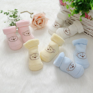 (4 Pairs) Cotton Socks for 0 ~ 3M babys