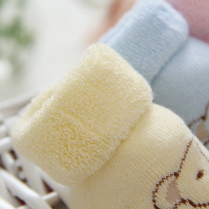 (4 Pairs) Cotton Socks for 0 ~ 3M babys