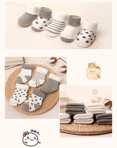 (5 Pairs) Cotton Socks for 0 ~ 2 years babys