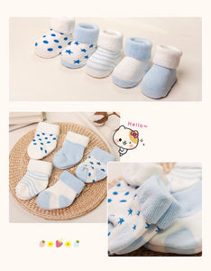 (5 Pairs) Cotton Socks for 0 ~ 2 years babys