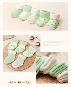 (5 Pairs) Cotton Socks for 0 ~ 2 years babys