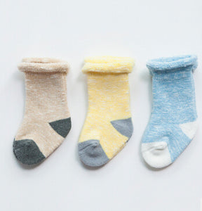 (3 Pairs) Cotton Socks for 0 ~ 2 years babys