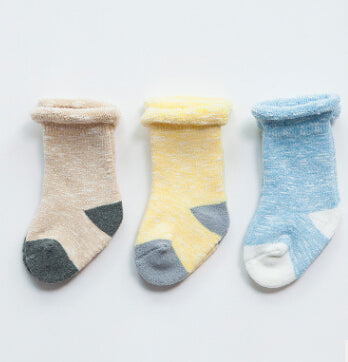 (3 Pairs) Cotton Socks for 0 ~ 2 years babys