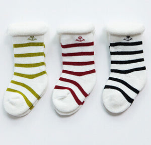 (3 Pairs) Cotton Socks for 0 ~ 2 years babys