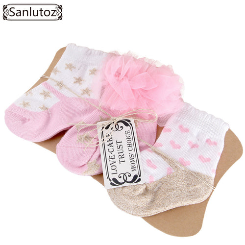 (3 Pairs) Cotton Socks for 0 ~ 1 years babys