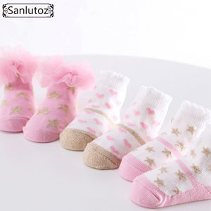 (3 Pairs) Cotton Socks for 0 ~ 1 years babys