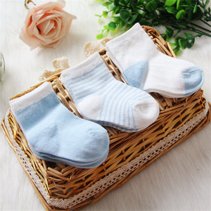 (3 Pairs) Cotton Socks for 0 ~ 2 years babys