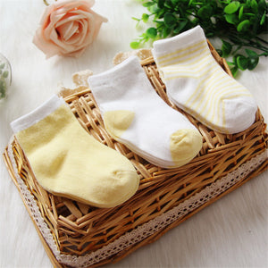 (3 Pairs) Cotton Socks for 0 ~ 2 years babys