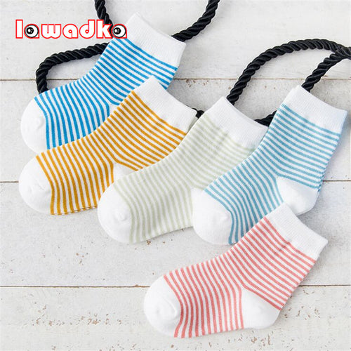 (5 Pairs) Cotton Socks for 0 ~ 3 years babys