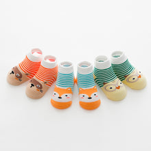 (3 Pairs) Cotton Non-Slip Socks for 0 ~ 3 years babys