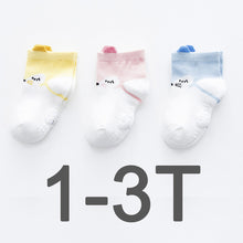 (3 Pairs) Cotton Non-Slip Socks for 0 ~ 3 years babys