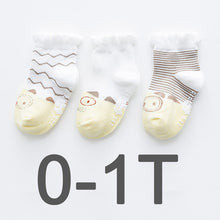 (3 Pairs) Cotton Non-Slip Socks for 0 ~ 3 years babys