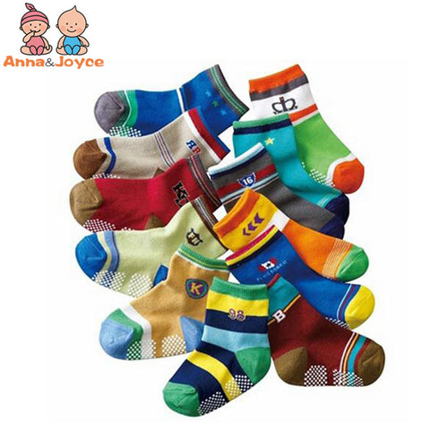 (12 Pairs) Cotton Non-Slip Socks for 1 ~ 3 years babys