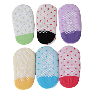 (6 Pairs) Cotton Non-Slip Socks for 1 ~ 2 years babys