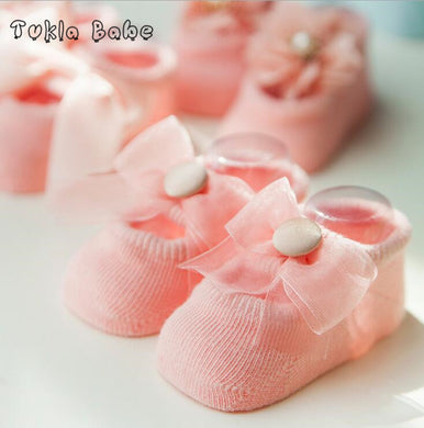 (3 Pairs) Cotton Non-Slip Socks for 0 ~ 2 years babys