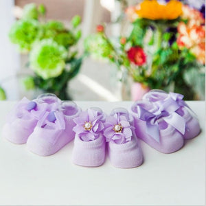 (3 Pairs) Cotton Non-Slip Socks for 0 ~ 2 years babys