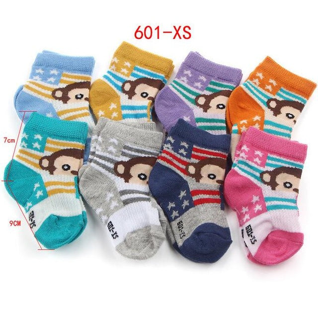 (6 Pairs) Cotton Socks for 0 ~ 2 years babys