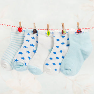 (5 Pairs) Cotton Socks for 0 ~ 2 years babys