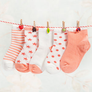 (5 Pairs) Cotton Socks for 0 ~ 2 years babys