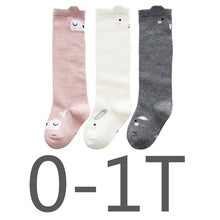 (3 Pairs) Cotton Knee High Socks for 0 ~ 3 years babys