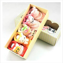 (5 Pairs) Cotton Non-Slip Socks for 0 ~ 3M babys