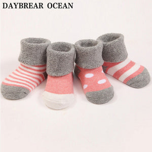 (4 Pairs) Cotton Socks for 0 ~ 3 years babys