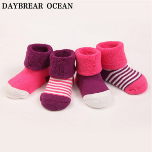 (4 Pairs) Cotton Socks for 0 ~ 3 years babys