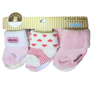 (6 Pairs) Cotton Socks for 0 ~ 3M babys