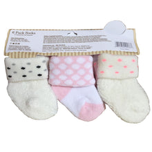 (6 Pairs) Cotton Socks for 0 ~ 3M babys