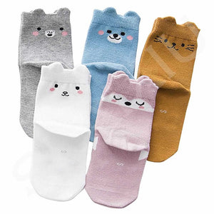 (5 Pairs) Cotton long Socks for 1 ~ 12 years babys