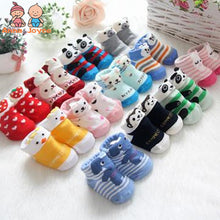 (6 Pairs) Cotton Non-Slip Socks for 0 ~ 3M babys