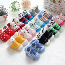 (6 Pairs) Cotton Non-Slip Socks for 0 ~ 3M babys