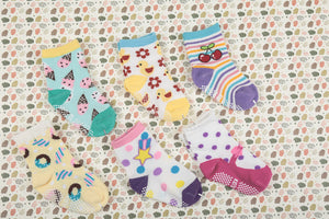 (12 Pairs) Cotton Non-Slip Socks for 1 ~ 3 years babys