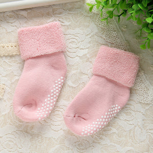 (5 Pairs) Cotton Non-Slip Socks for 0 ~ 1 years babys