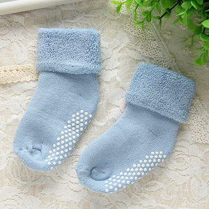 (5 Pairs) Cotton Non-Slip Socks for 0 ~ 1 years babys