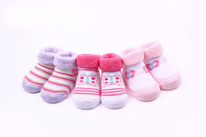 (3 Pairs) Cotton Socks for 0 ~ 6M babys