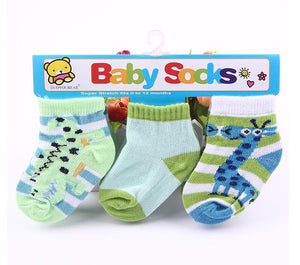 (3 Pairs) Cotton Socks for 0 ~ 1 years babys