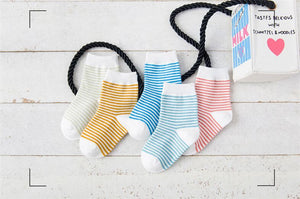 (5 Pairs) Cotton Socks for 0 ~ 3 years babys