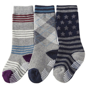 (3 Pairs) Cotton Non-Slip long Socks for 0 ~ 2 years babys