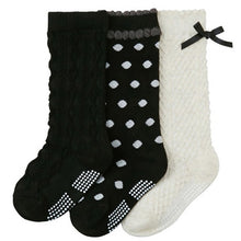 (3 Pairs) Cotton Non-Slip long Socks for 0 ~ 2 years babys