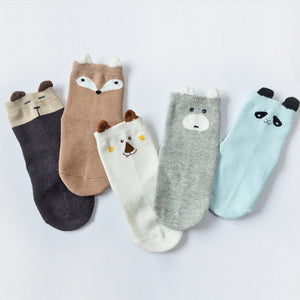 (5 Pairs) Cotton Socks for 0 ~ 3 years babys