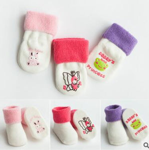 (3 Pairs) Cotton Non-Slip Socks for 0 ~ 2 years babys