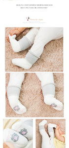 (3 Pairs) Cotton Non-Slip Socks for 0 ~ 2 years babys