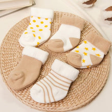 (5 Pairs) Cotton Socks for 0 ~ 2 years babys