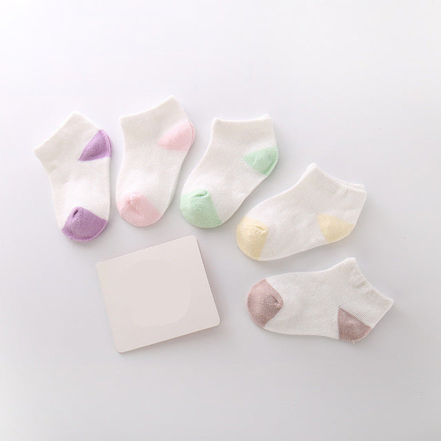 (5 Pairs) Cotton Socks for 0 ~ 4 years babys