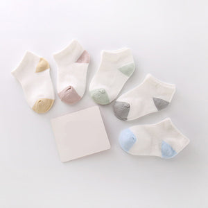 (5 Pairs) Cotton Socks for 0 ~ 4 years babys