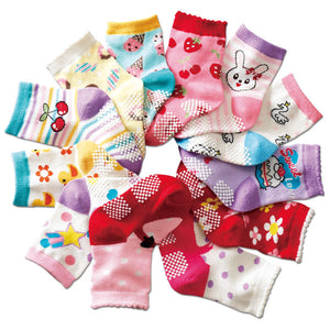 (12 Pairs) Cotton Non-Slip Socks for 1 ~ 3 years babys