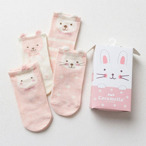 (4 Pairs) Cotton Socks for 0 ~ 3 years babys