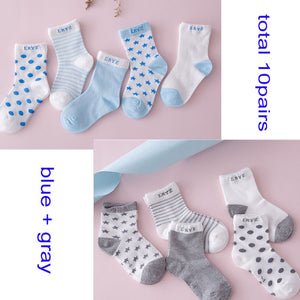 (10 Pairs) Cotton Socks for 0 ~ 6 years babys